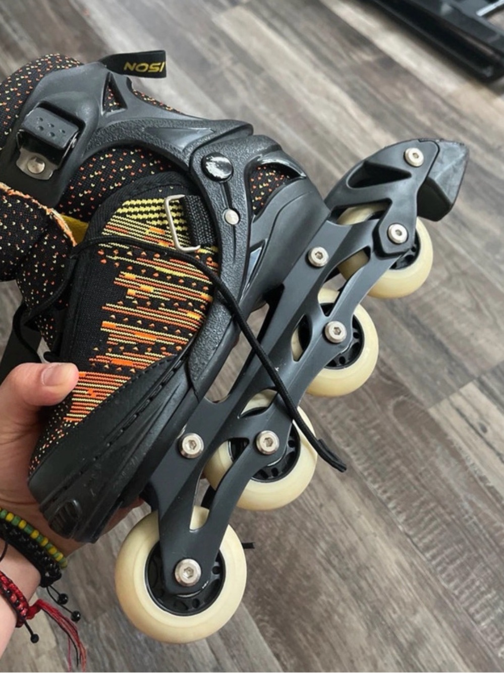 Kids Black and Orange Adjustable Inline Skates